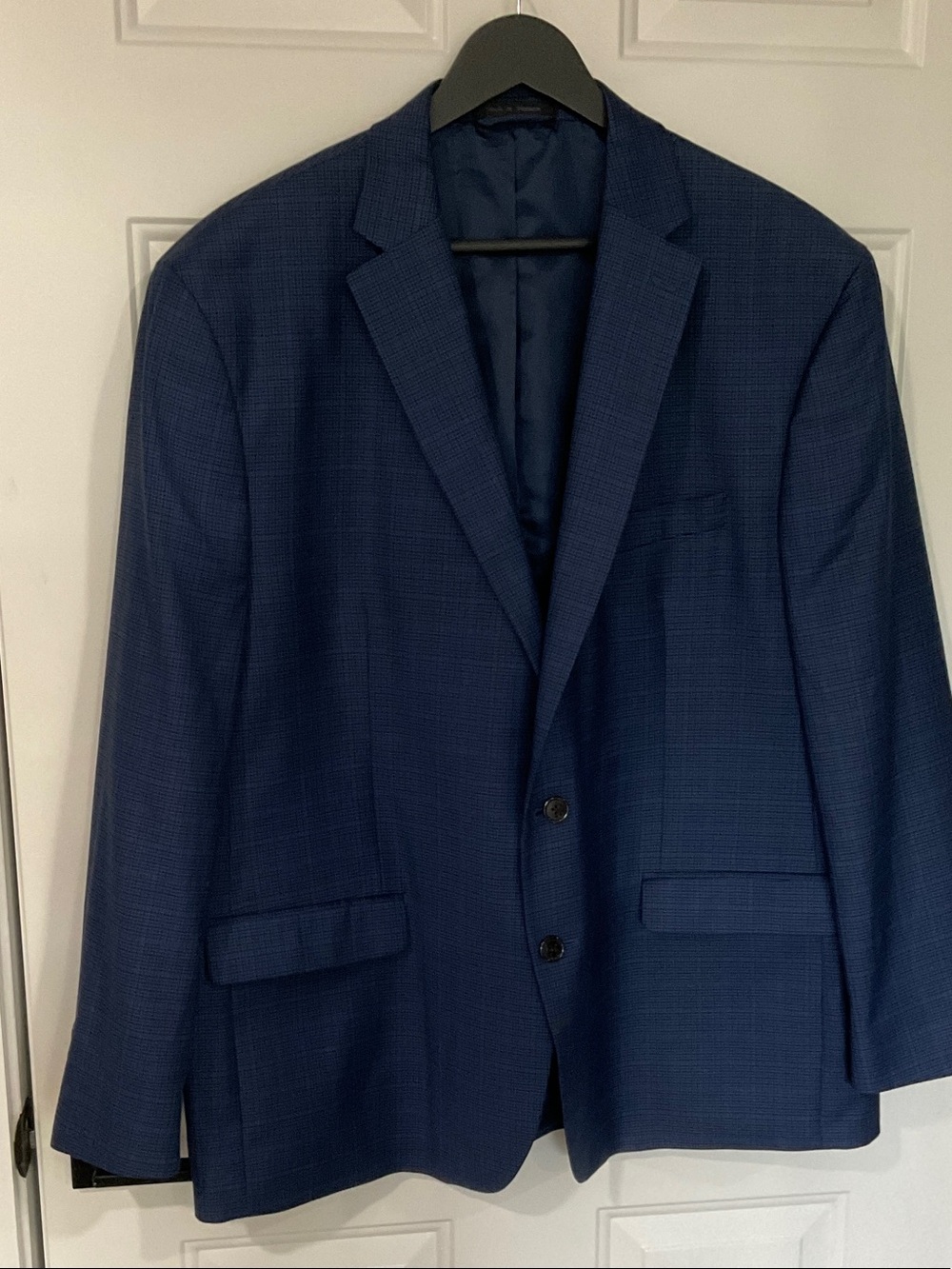 Chaps Navy Blue Textured Two-Button Sport Coat